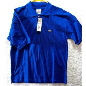 New Lacoste Mens Blue Classic Cotton Fit Polo Made In France Logo